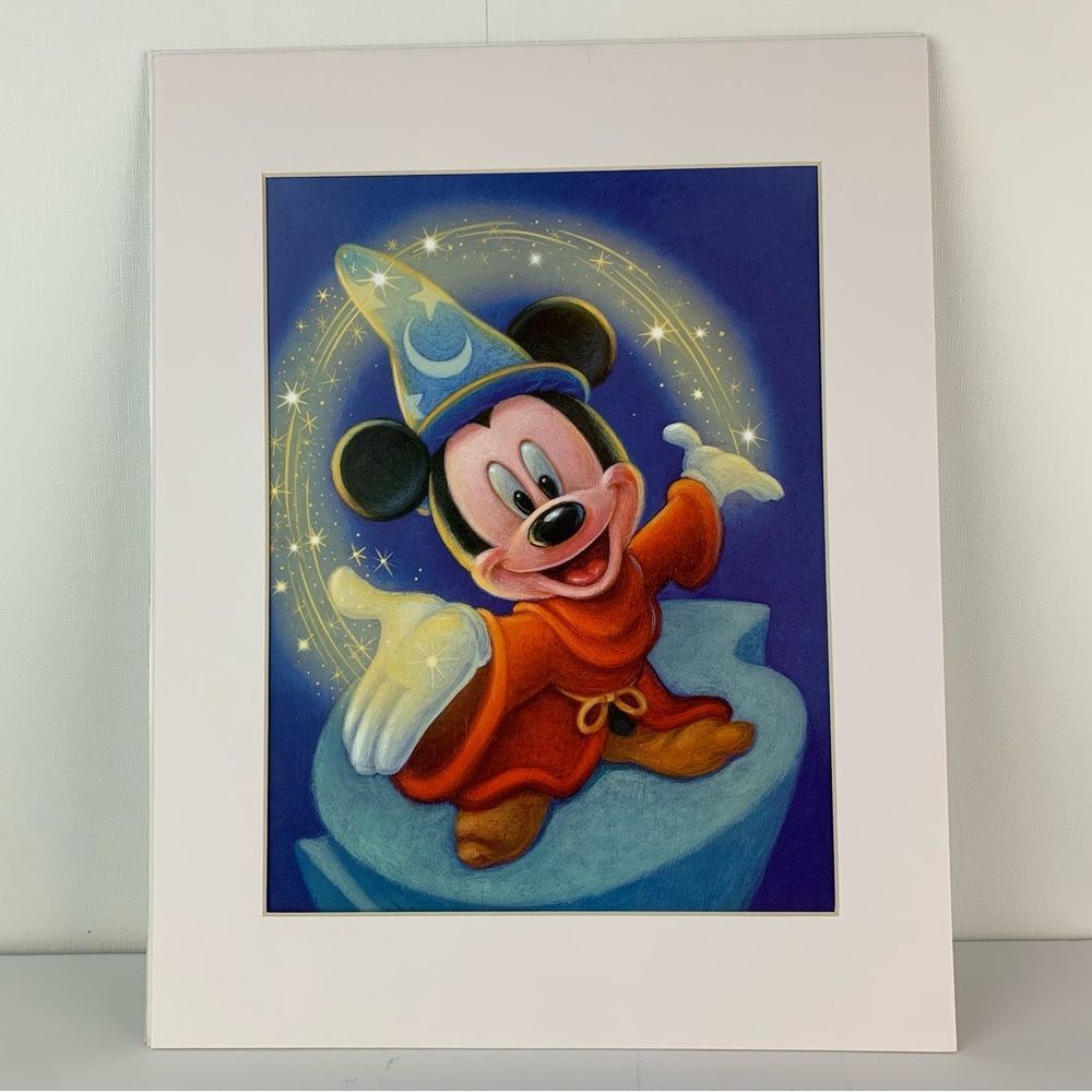 Disney Mickey Sorcerer Fantasia Lithograph Print by Bruce McGraw USPS 14x11"